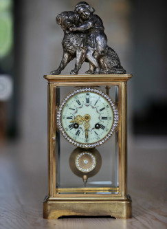 Антикварные Французские часы с боем AD.MOUGIN в шикарных кристаллах