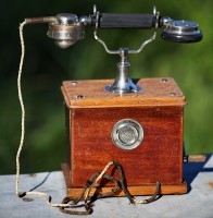 Антикварный Немецкий настольный телефон с ручкой вызова телефонистки