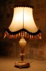 Антикварная лампа ночник с абажуром на основании из оникса - Антикварная лампа ночник с абажуром на основании из оникса