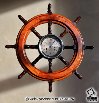 «Адмиралтейские» яхтенные часы-штурвал с боем