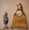 Антикварная керосиновая лампа на основании из бронзы, украшенная перегородчатой эмалью "клуазонне" - Антикварная керосиновая лампа на основании из бронзы, украшенная перегородчатой эмалью "клуазонне"