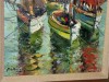 «Рыбацкие лодки на стоянке» - картина в технике "импасто" неизвестного американского художника  - Эксклюзивный бизнес сувенир, ценный подарок - картина маслом в технике импасто «Рыбацкие лодки на стоянке», неизвестного американского художника